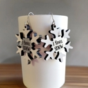  Hand Painted Snowflake Earrings