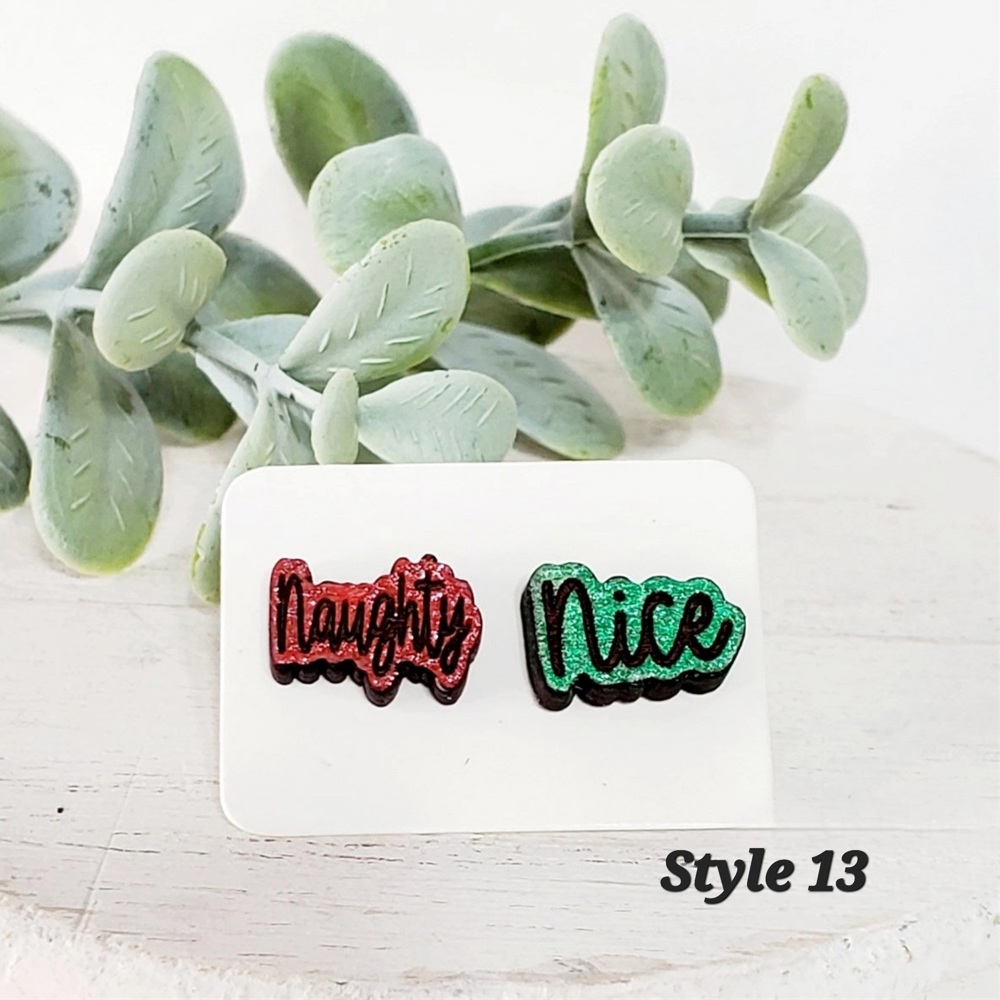 Christmas Wood Studs Collection | 22 Styles