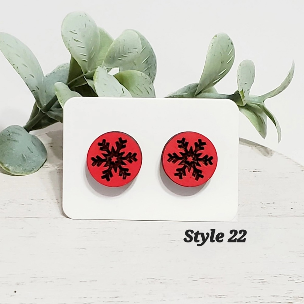 Christmas Wood Studs Collection | 22 Styles