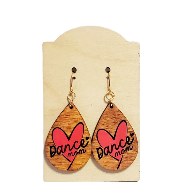 Hand Painted Dance Mom Earrings 