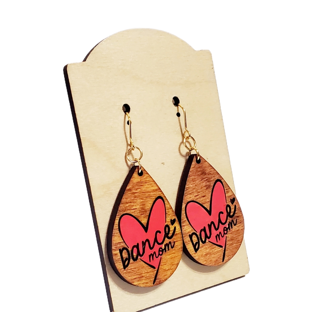 Hand Painted Dance Mom Earrings 