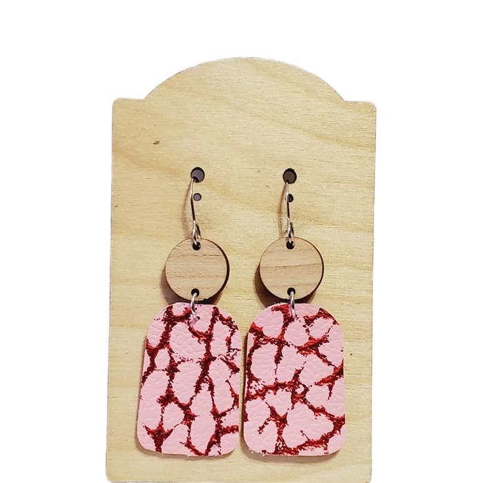 Pink Red Dangle Earrings