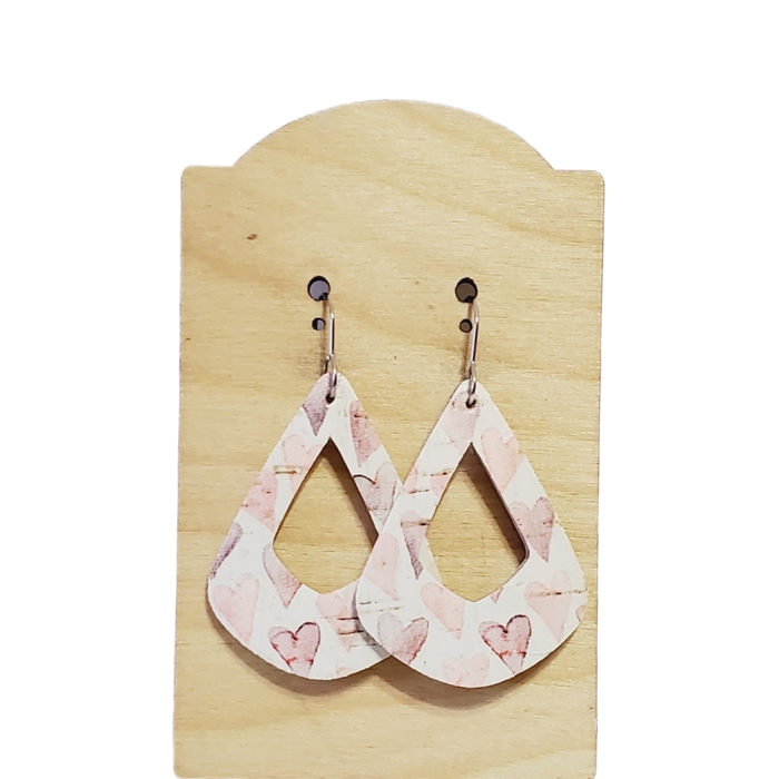 Pink Purple Heart Earrings