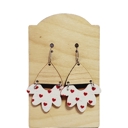  Red Heart Scalloped Earrings