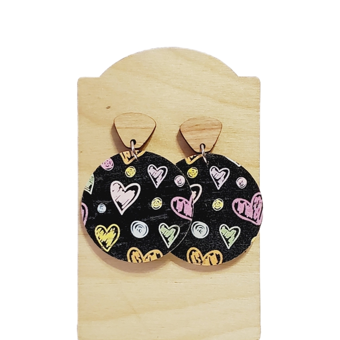 Heart Sketch Drop Earrings