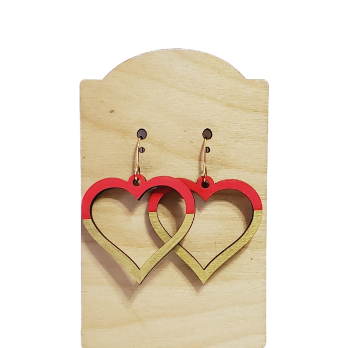 Hand Painted Heart Earrings