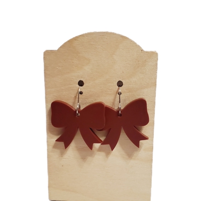 Matte Mocha Bow Earrings