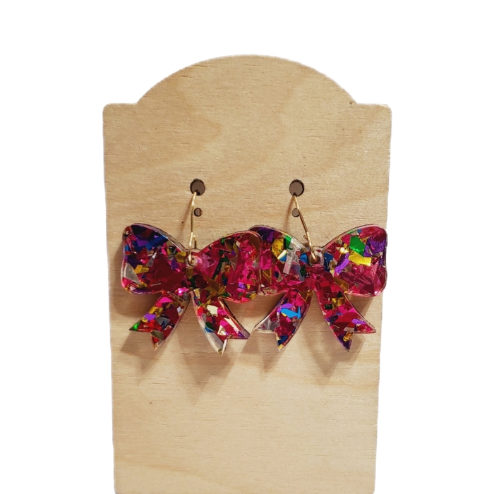 Chunky Glitter Bow Earrings