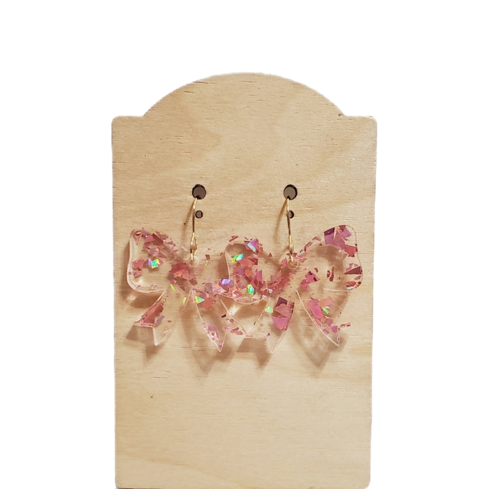 Speckle Rose Gold Bow Earrings