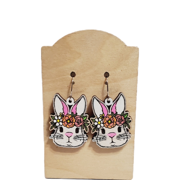 Boho Flower Bunny Rabbit Earrings