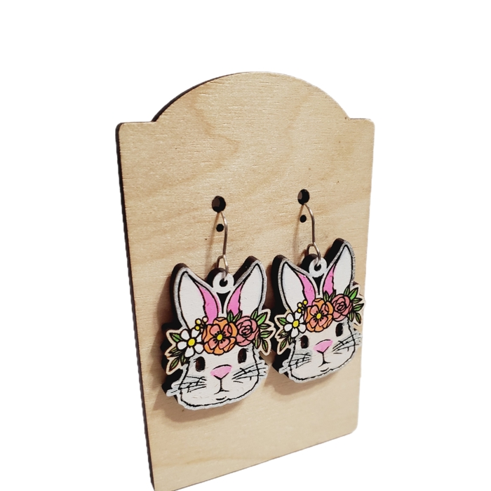 Boho Flower Bunny Rabbit Earrings