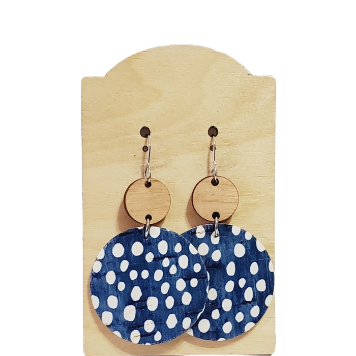 Navy Polka Dot Earrings