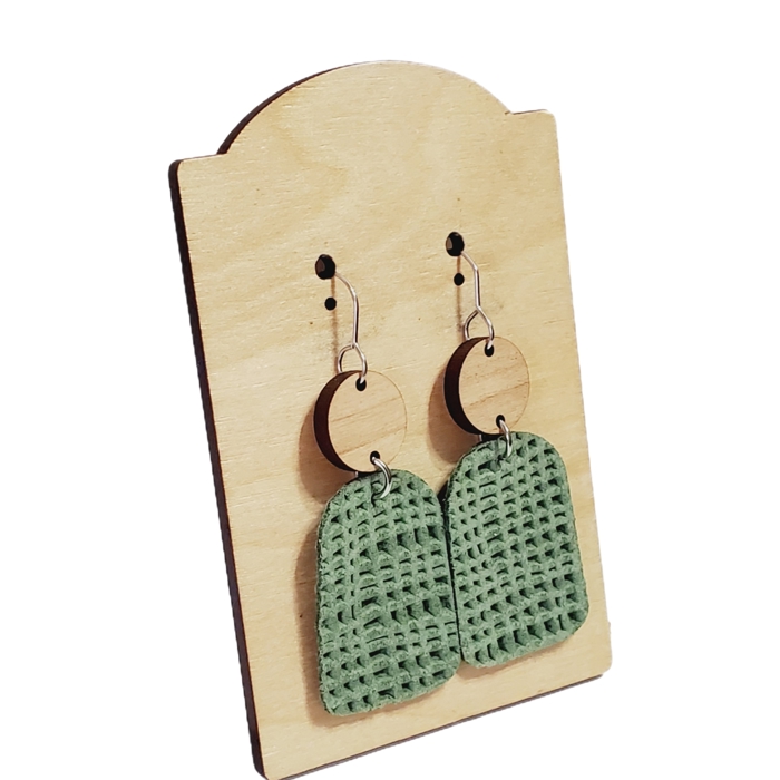 Pistachio Waffle Earrings