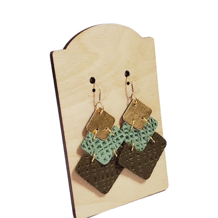 Boho Green Stacked Earrings