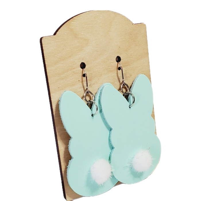 Mint Blue Bunny Rabbit Earrings