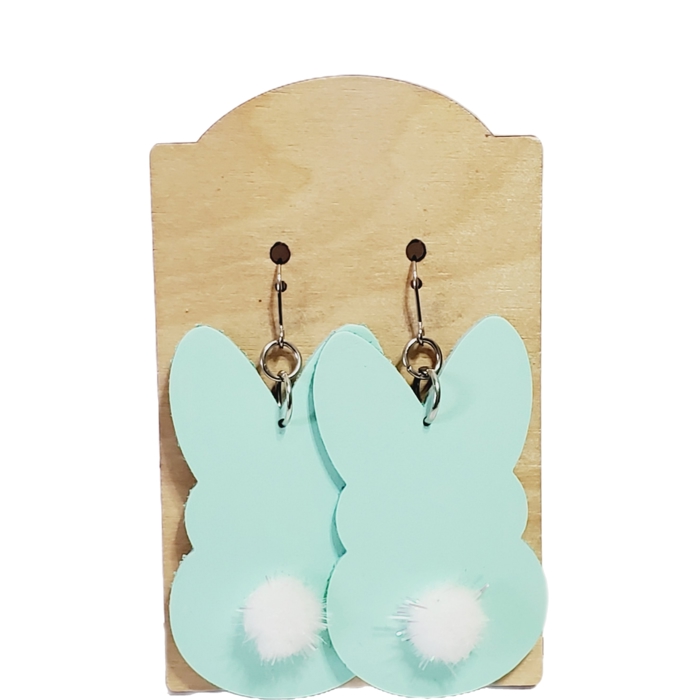 Mint Blue Bunny Rabbit Earrings