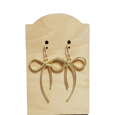 Textured Gold Bow Earrings