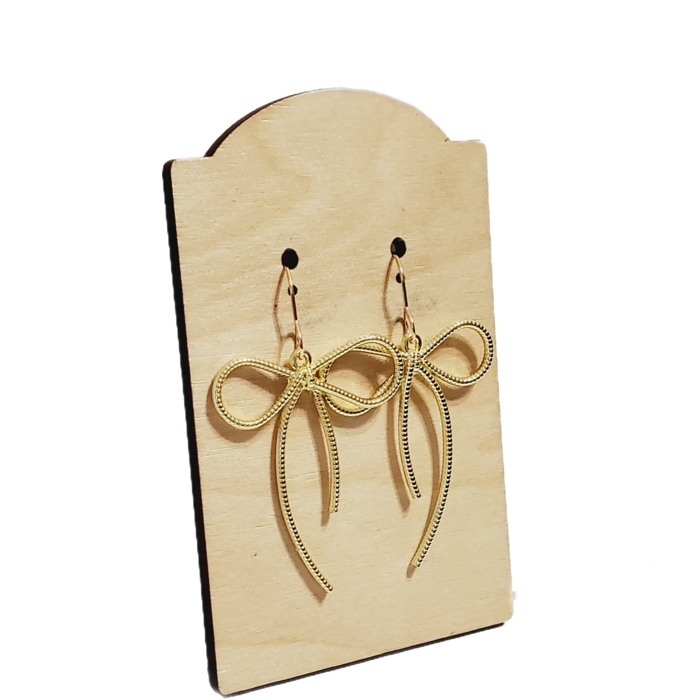 Textured Gold Bow Earrings