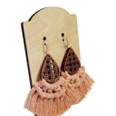  Handmade Macrame Wood Blush Earrings