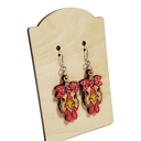  Hand Painted Wood Chicken Bow Earrings