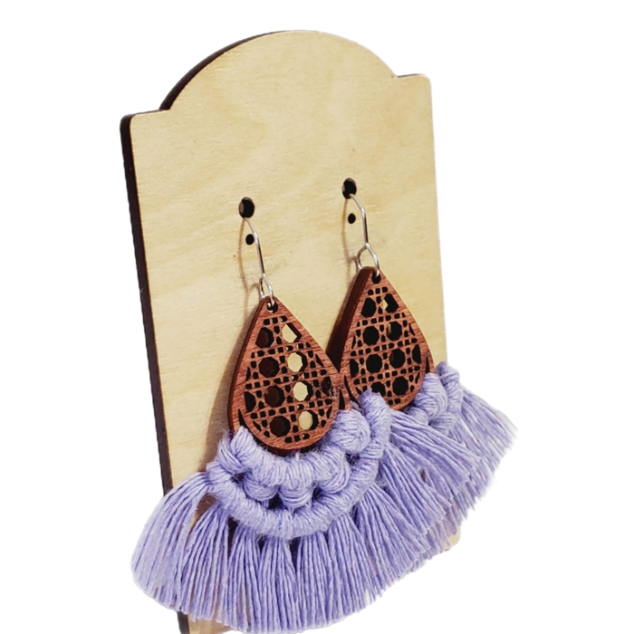 Handmade Macrame Purple Lilac Earrings