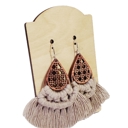  Handmade Macrame Taupe Earrings