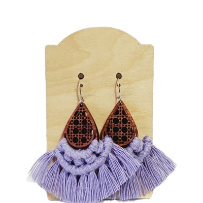 Handmade Macrame Purple Lilac Earrings