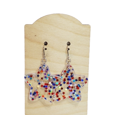 Acrylic Confetti Star Earrings