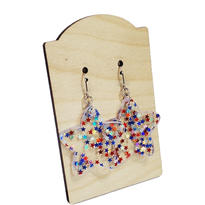 Acrylic Confetti Star Earrings