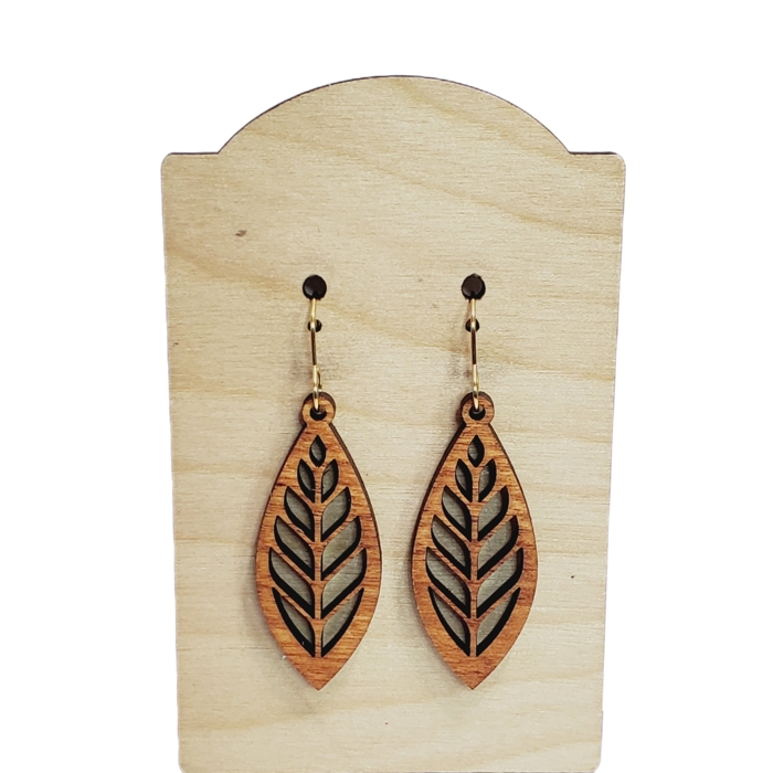 Hand Painted Wood Boho Botanical Earrings