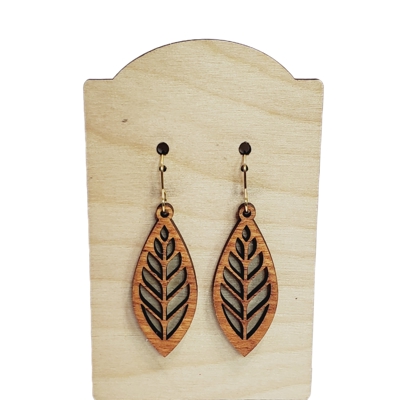 Hand Painted Wood Boho Botanical Earrings