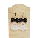  Ghost Glitter Black Bow Earrings