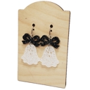  Ghost Glitter Black Bow Earrings
