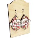  Hand Painted Quilted Santa Earrings