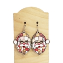  Hand Painted Quilted Santa Earrings