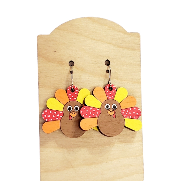 Hand Painted Turkey Earrings