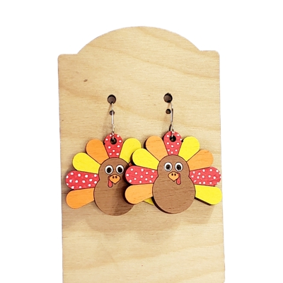 Hand Painted Turkey Earrings