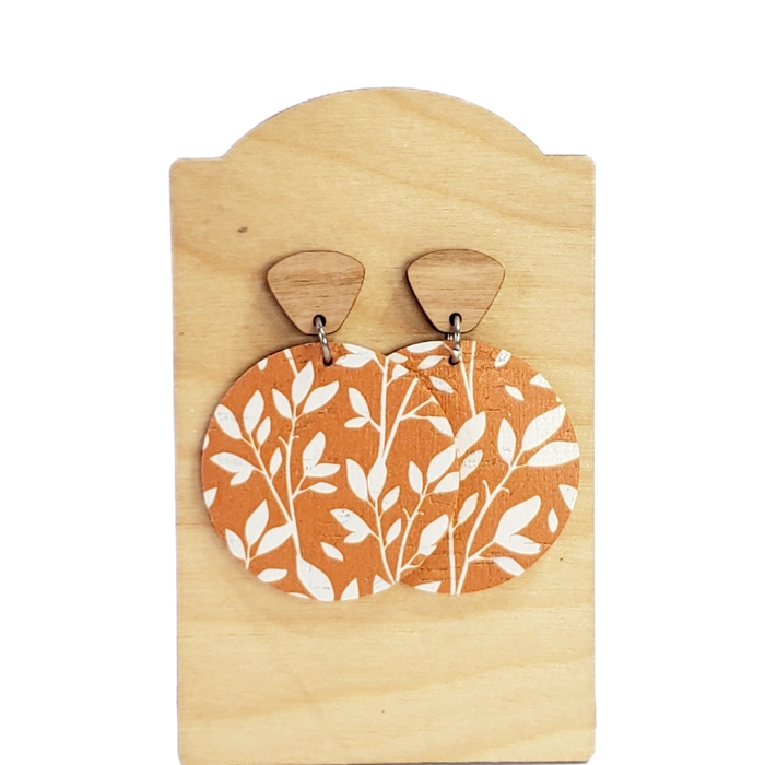 Orange Leaf Drop Earrings