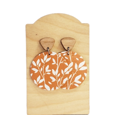 Orange Leaf Drop Earrings
