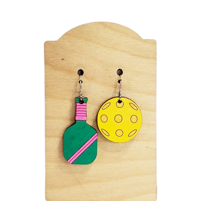 Hand Painted Pickleball Earrings