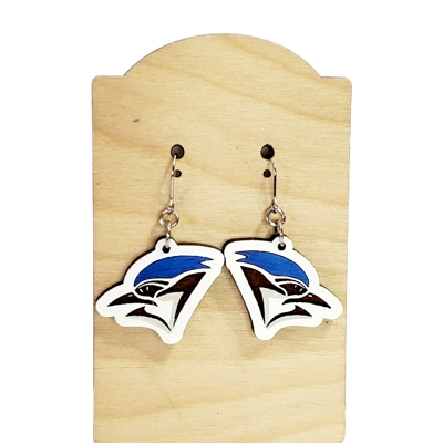 Hand Painted Bluejay Earrings