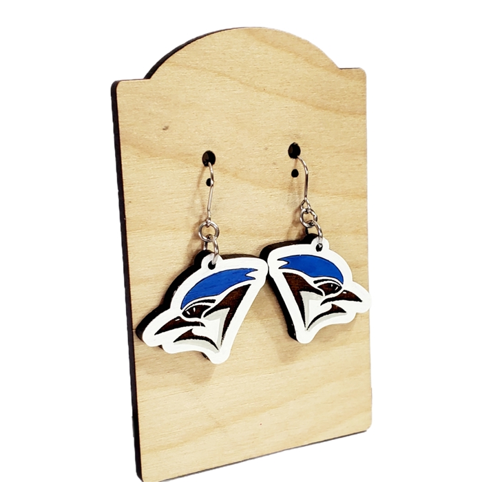 Hand Painted Bluejay Earrings
