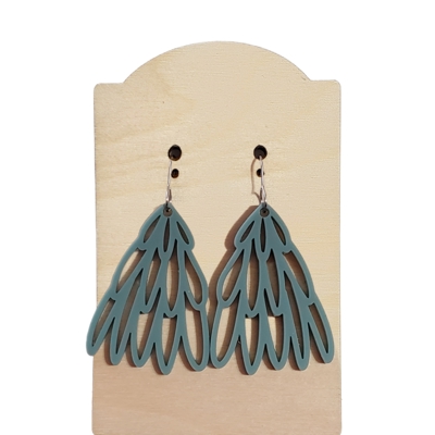 Acrylic Boho Sage Green Tree Earrings