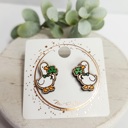  Hand Painted Goose St. Patrick's Day Wood Studs 