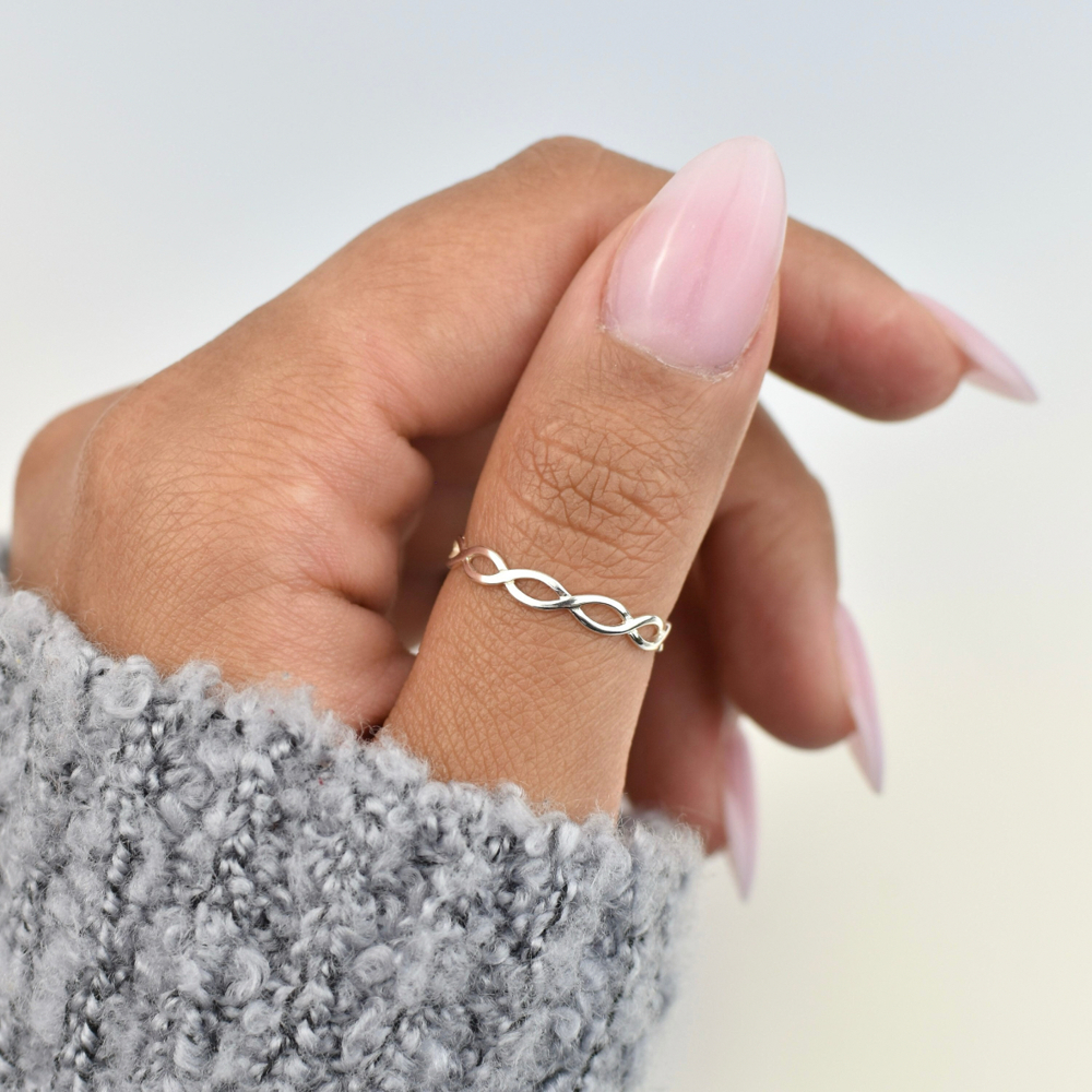 Petite Intertwined Sterling Silver Braid Ring