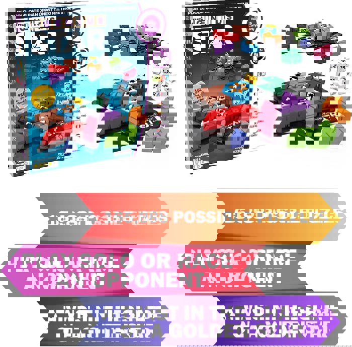 The Genius Star - Toy Of The Year Award Winning Family Board Game. 165,888 Possible Puzzles By Filling In Colored Shapes With Blockers To Complete A Star! Golden Star Twist!