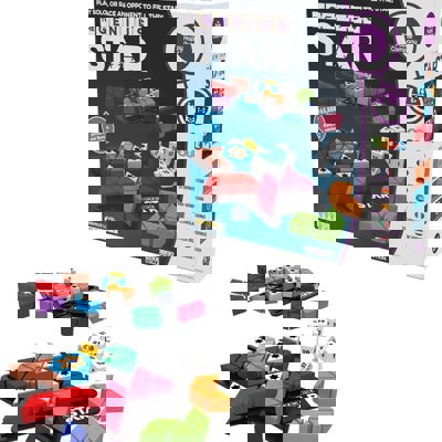 The Genius Star - Toy Of The Year Award Winning Family Board Game. 165,888 Possible Puzzles By Filling In Colored Shapes With Blockers To Complete A Star! Golden Star Twist!