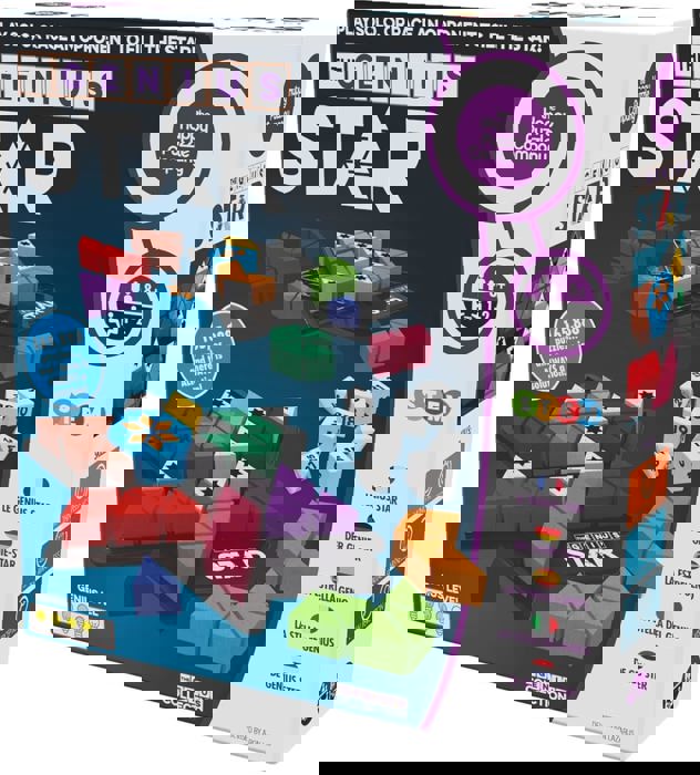 The Genius Star - Toy Of The Year Award Winning Family Board Game. 165,888 Possible Puzzles By Filling In Colored Shapes With Blockers To Complete A Star! Golden Star Twist!