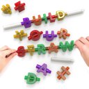  Spelly Straws Reusable Drinking Straws for Kids - Safe BPA Free Plastic Build Your Own Straws and Connectors Kit with 44 Letters and 4 Straw Bases - Fun Colored Educational Kids Toys or Party Favors