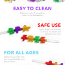 Spelly Straws Reusable Drinking Straws for Kids - Safe BPA Free Plastic Build Your Own Straws and Connectors Kit with 44 Letters and 4 Straw Bases - Fun Colored Educational Kids Toys or Party Favors
